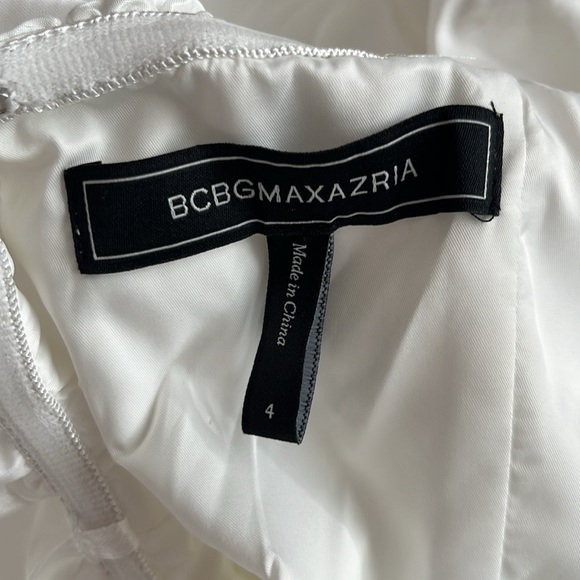 NWOT BCBGMAXAZRIA Bronwen, strapped, Bubble Hem, High-Low Gown, White, Size 4 - Picture 10 of 13